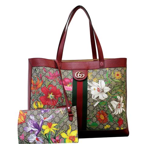 gucci purse with flowers|authentic Gucci tote bag.